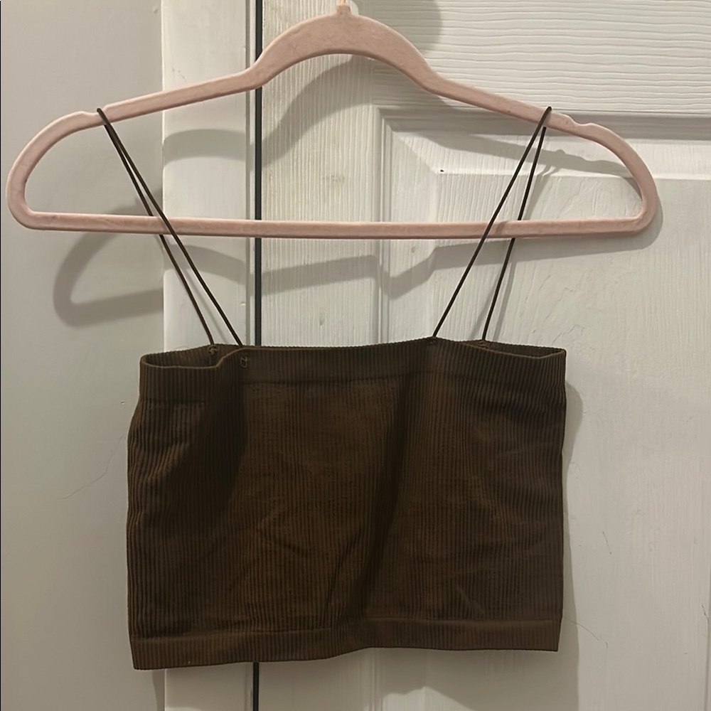 Ardene Basic Brown Ribbed Top - Picture 3 of 4
